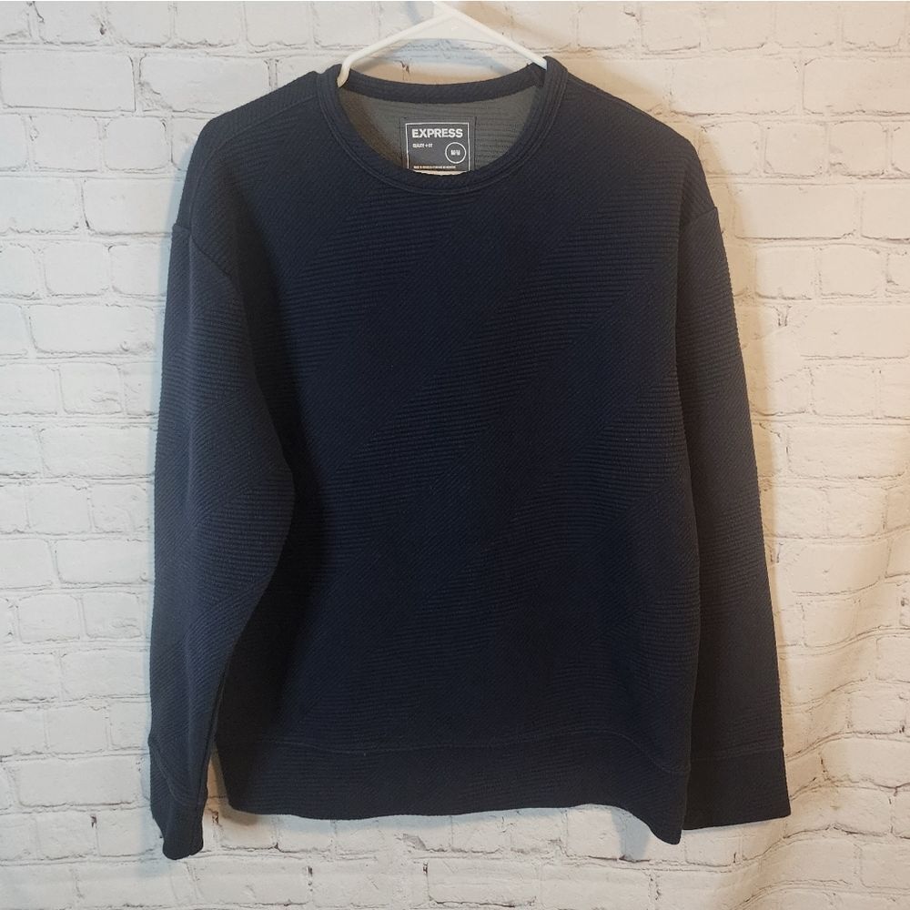 Men's Express Navy Blue Crewneck Sweater, Size Medium